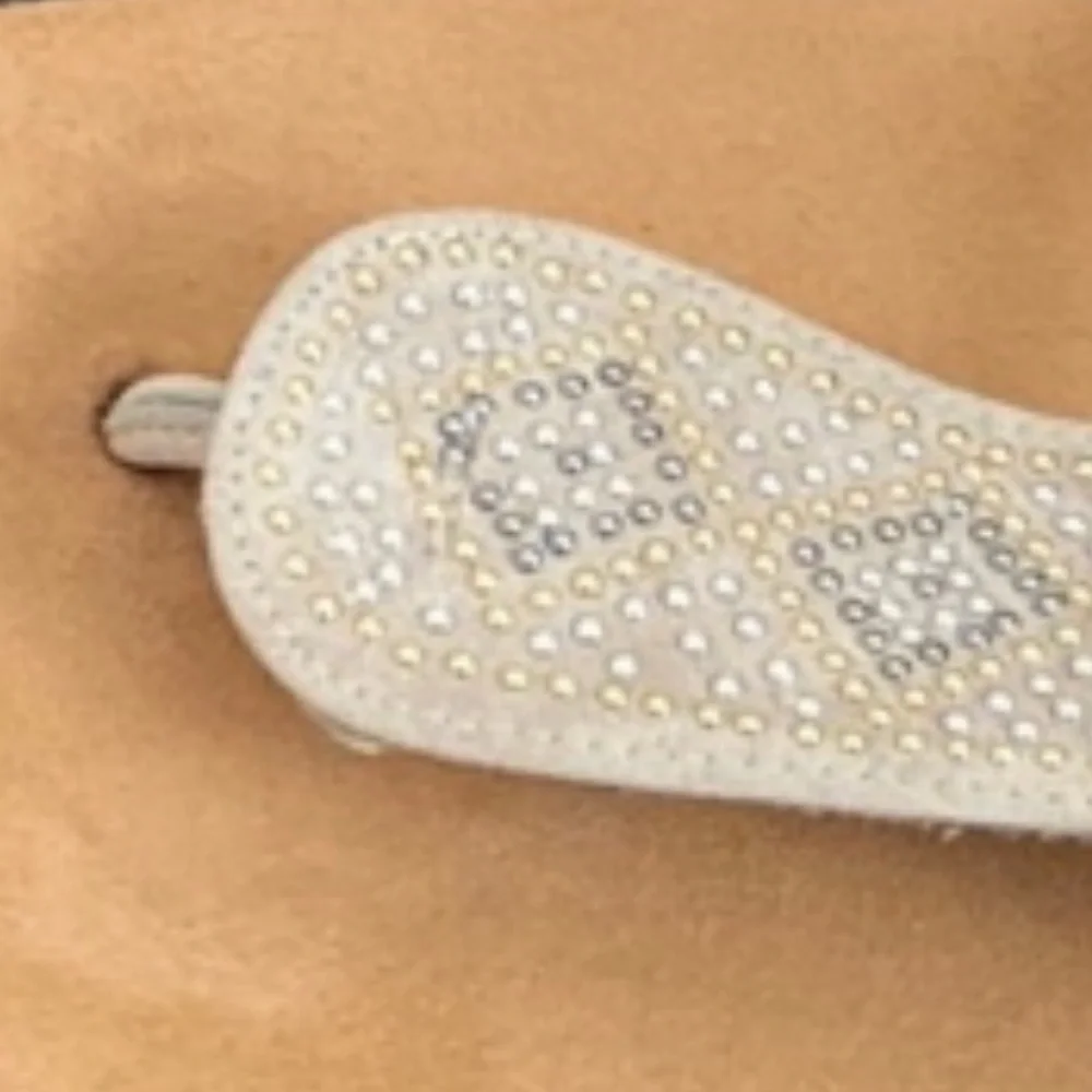 Cliffs By‎ White Mountain Tracy Thong Sandal Slip On Sparkle Studded Upper Sz 10